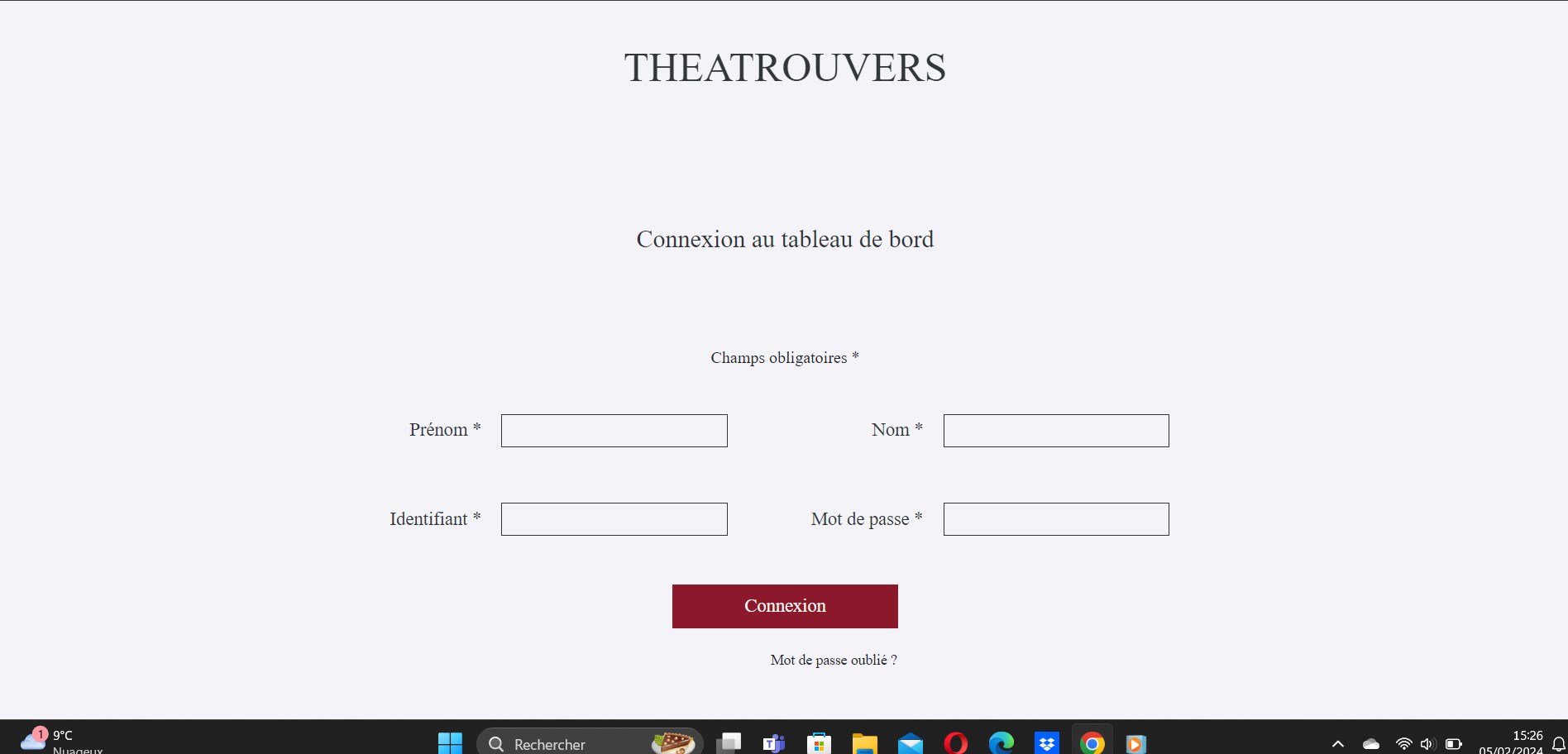 Théâtr'ou vers (Back Office)